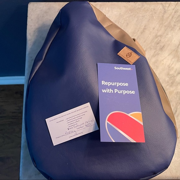 Unshattered Bags Southwest Airlines Leather Bag Sling Teardrop